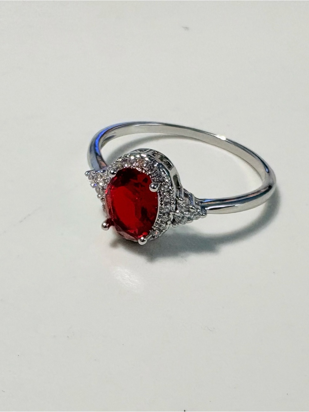Ruby Oval Halo Ring